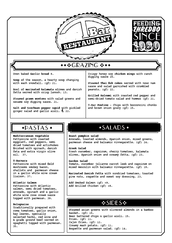 T Bar Restaurant Thredbo Menu T Bar Restaurant Thredbo Menu